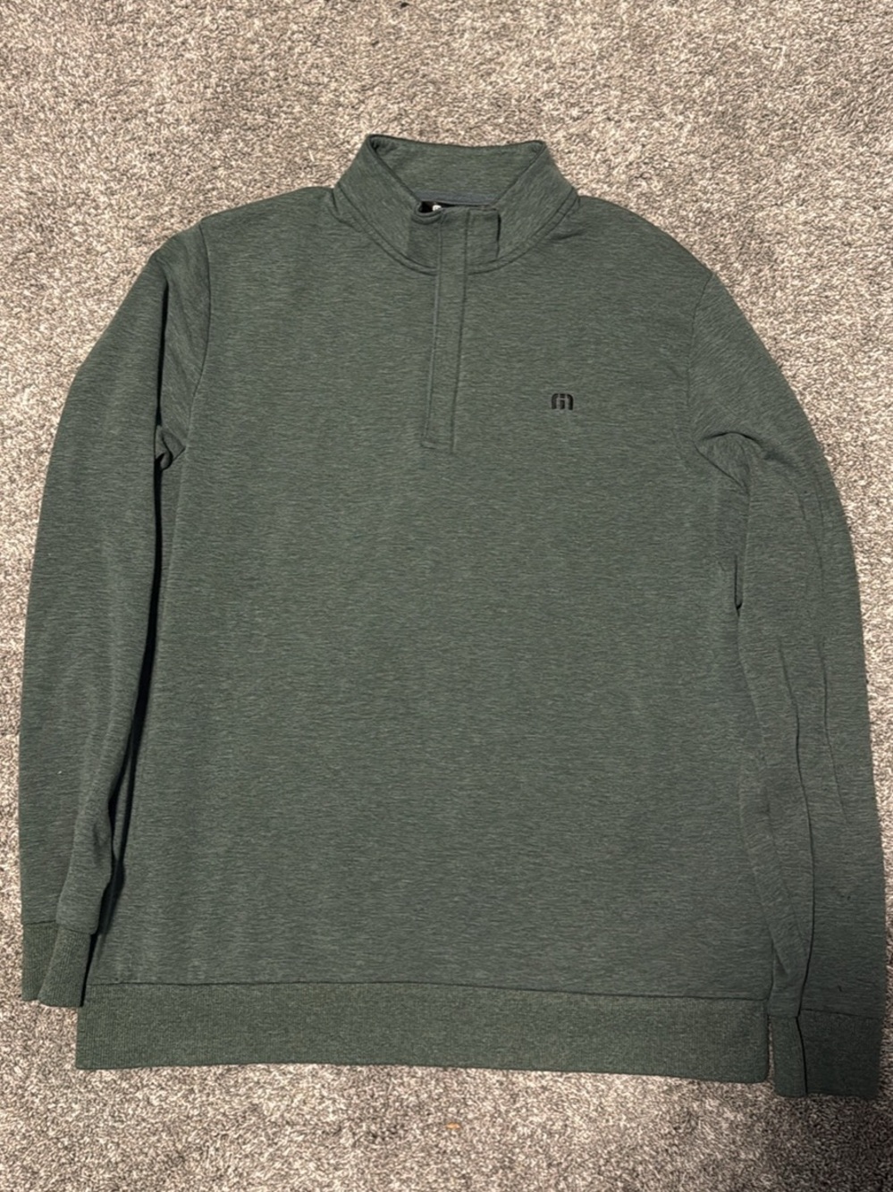 Travis Mathew Men's Olive Green Quarter-Zip Pullover XL